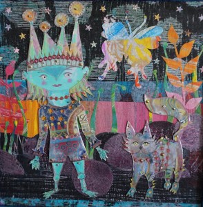 Pixy & her cat 8.5" X 8.5"