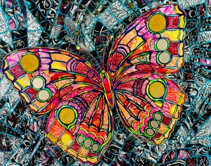 Collage Butterfly 22 X 28"